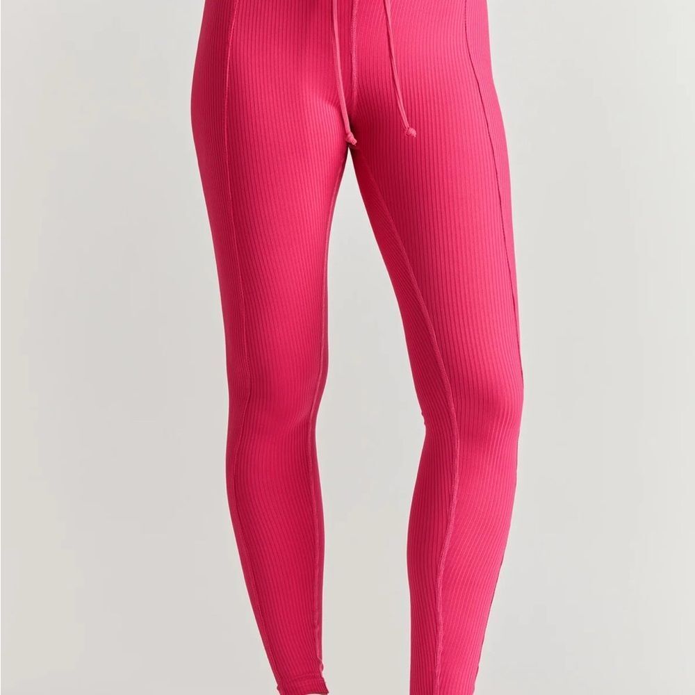 Year of Ours Hot Pink Ribbed Leggings
